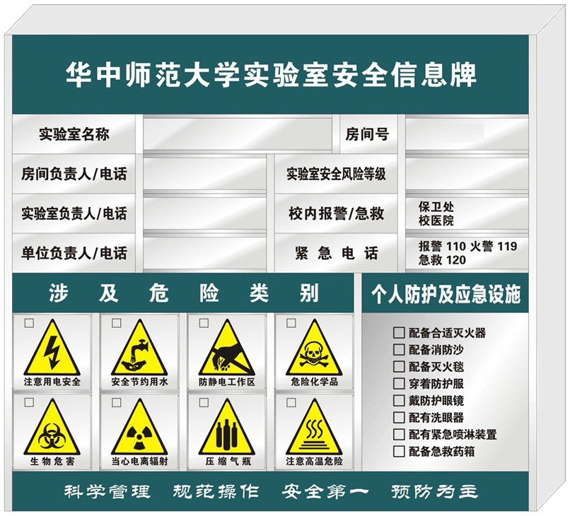 实验室安全信息牌